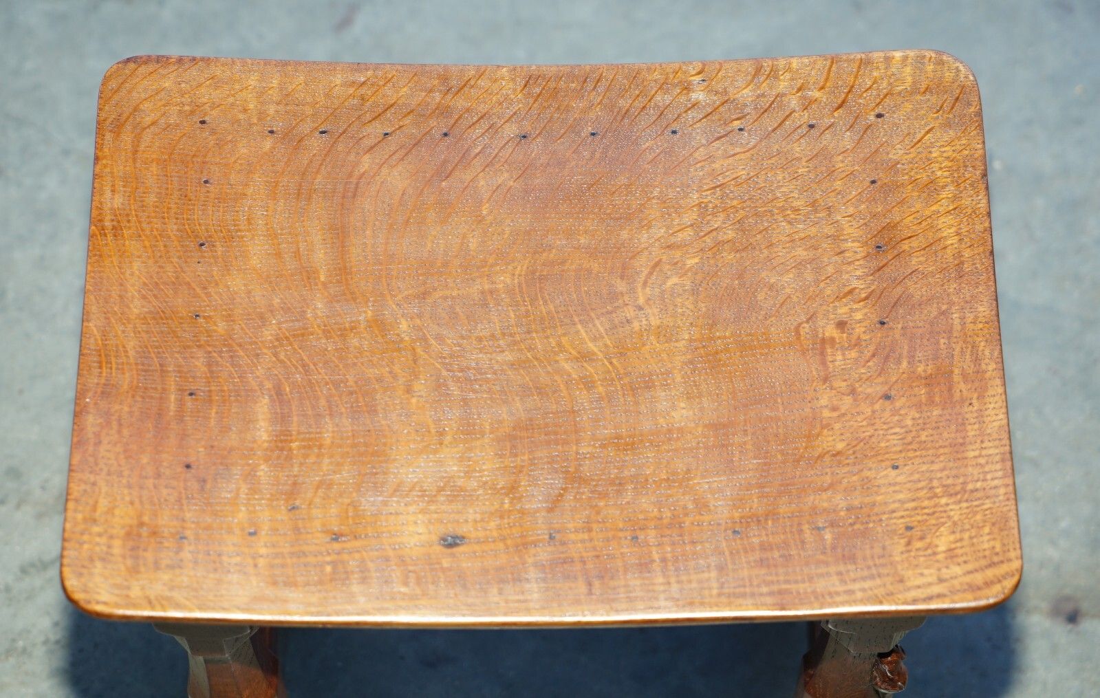 photo buy Fine Pair Of Rtestored Original 1930's Burr Oak Robert Mouseman Thompson Stools
