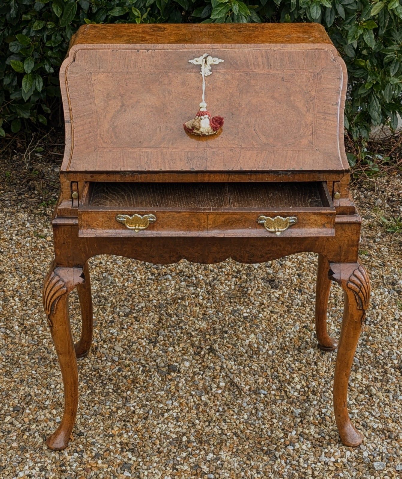 George I Style Burr Walnut Bureau On Stand Desk photo Furniture