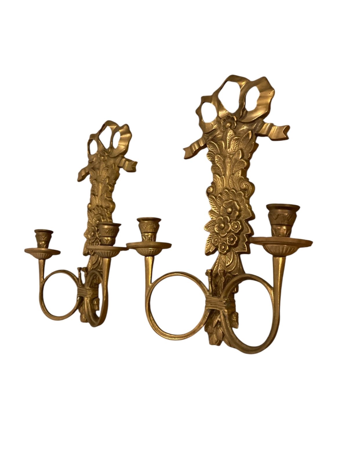 Pair Of Italian Brass Wall Sconces, Candelabra photo furniture