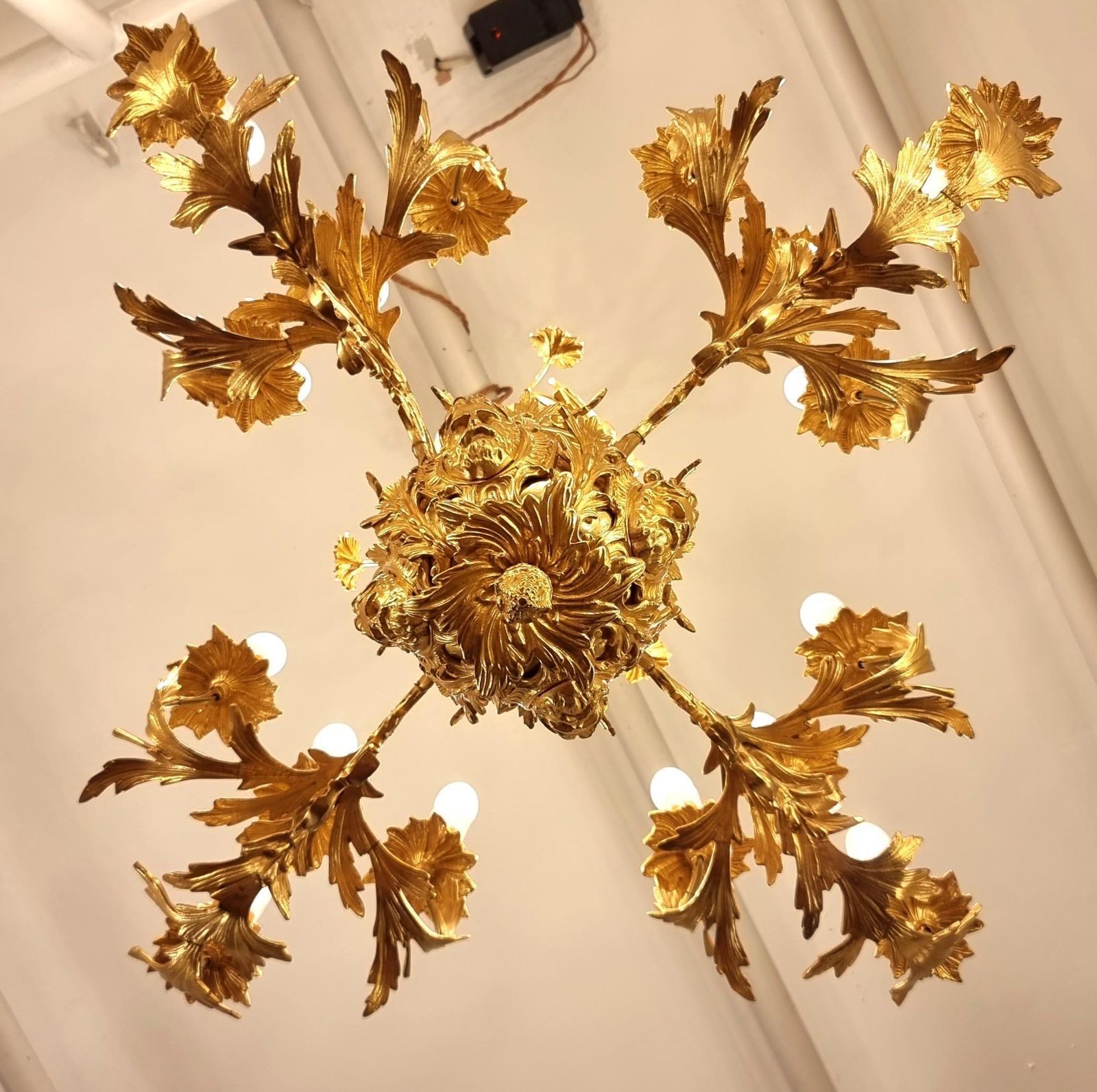 Excellent French Rococo Gilt Bronze Chandelier photo Lighting