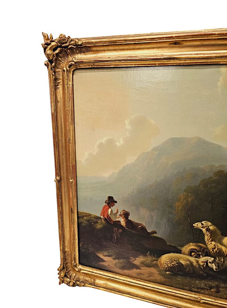A Gorgeous 19th Century Oil On Canvas Painting photo Art