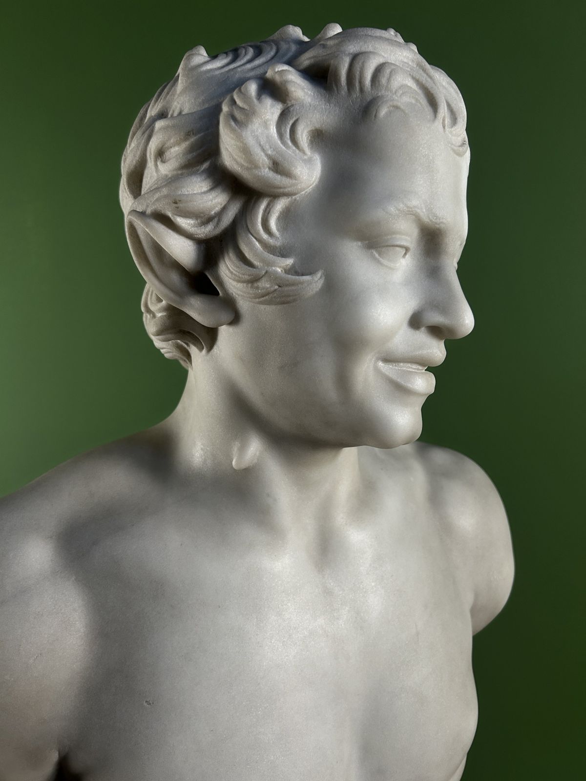19th Century Italian Marble Bust Of The Albani Faun photo furniture