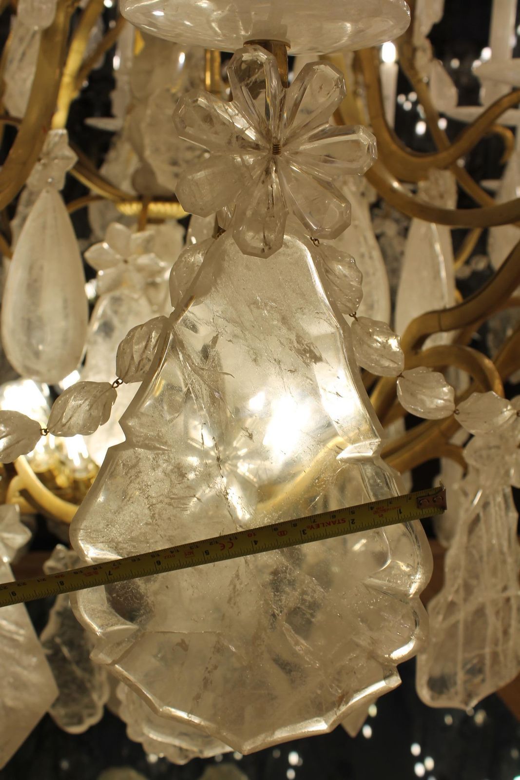 photo vintage Unique Single   Imposing Rock Crystal Louis XV Style Cage Chandeliers H300cm W180cm