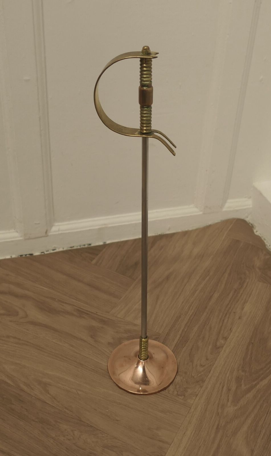 Very Stylish Arts And Crafts Copper And Brass Sword Poker photo for sale