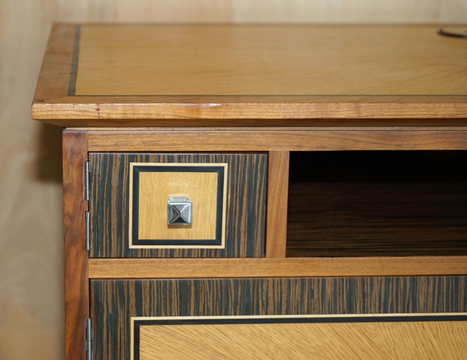 Pair Of David Linley Chelsea Satinwood Macassar Ebony Sideboard Tv Media Unit photo Furniture