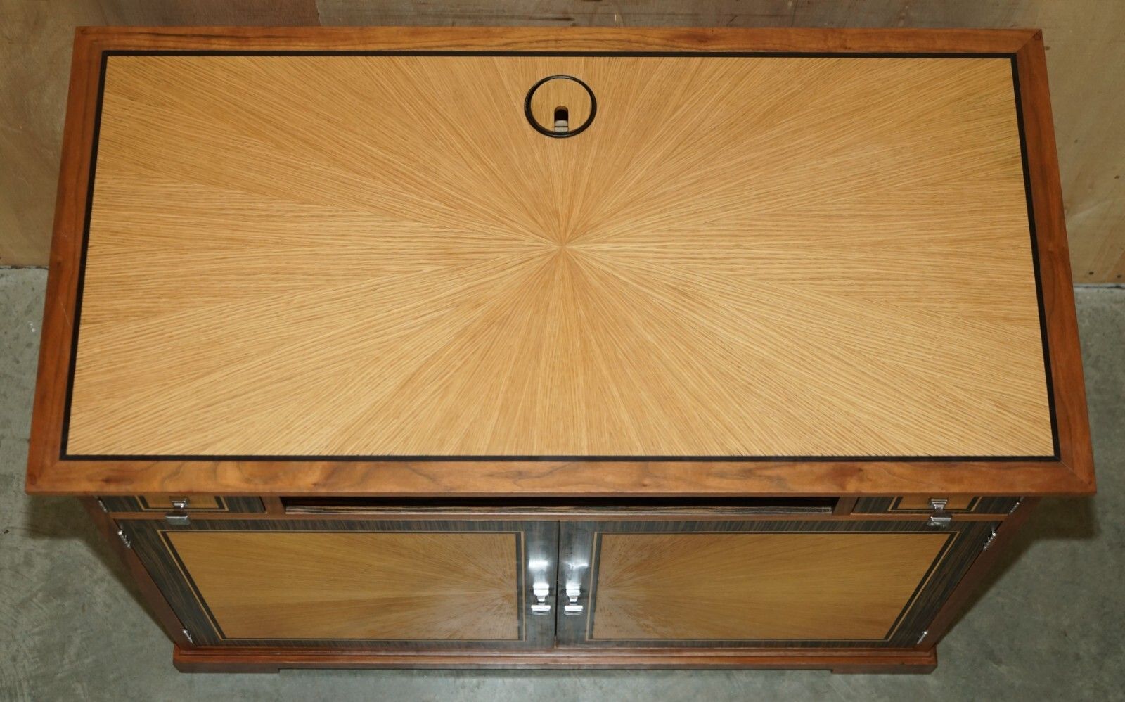 photo furniture Pair Of David Linley Chelsea Satinwood Macassar Ebony Sideboard Tv Media Unit