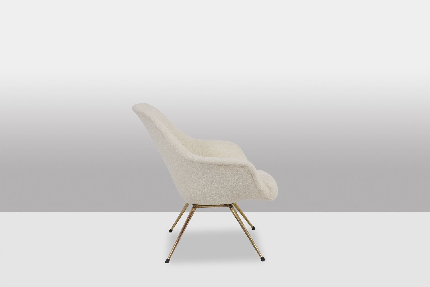 Pair Of Cocktail Armchairs In Golden Brass. 1960’s. photo for sale
