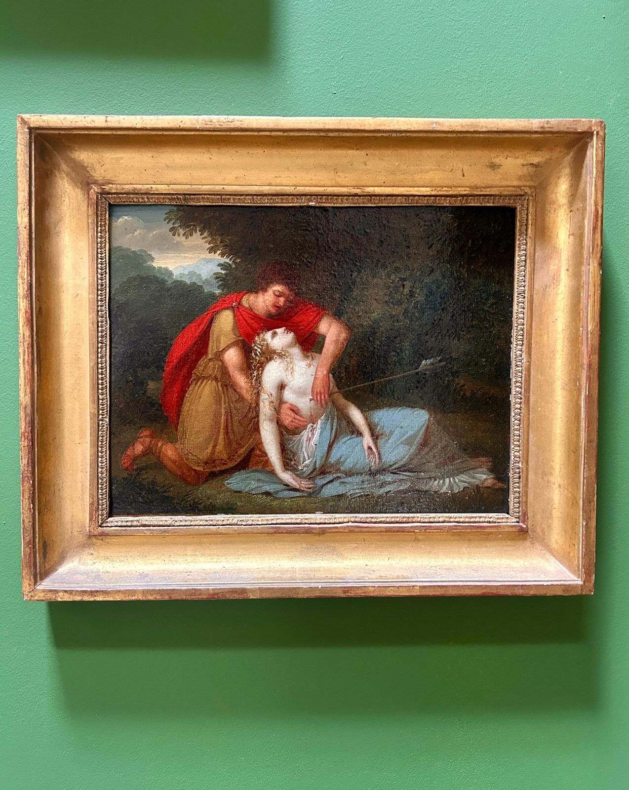 19th Century Oil Painting Attributed To Charles Meynier   Morte De Procris (The Death Of Procris)