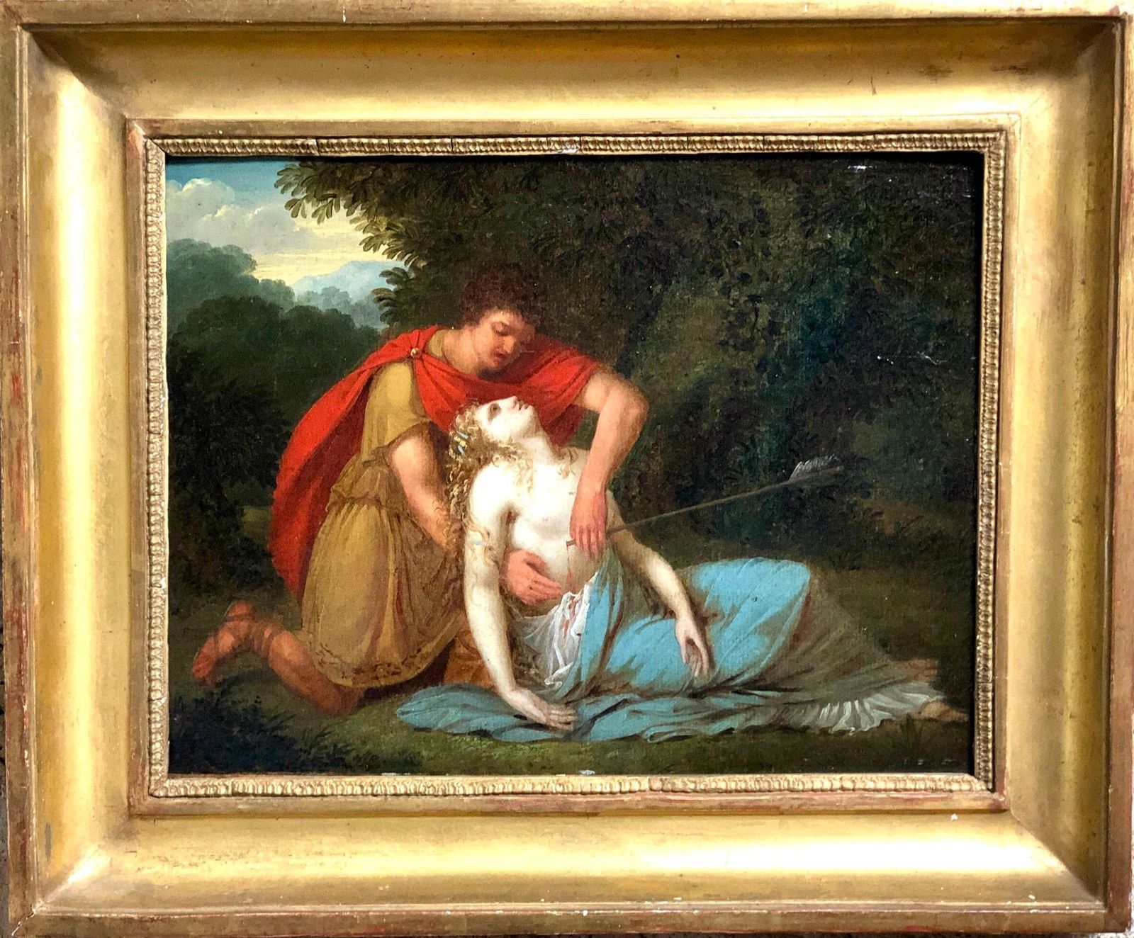 19th Century Oil Painting Attributed To Charles Meynier   Morte De Procris (The Death Of Procris) photo furniture