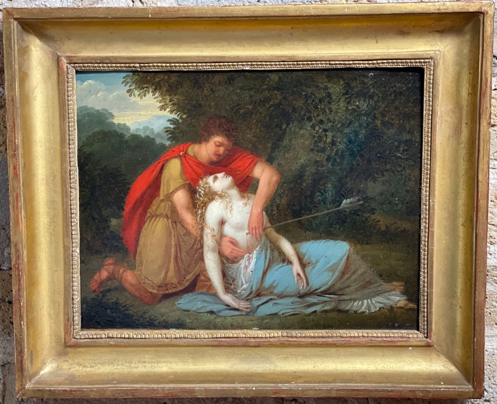 19th Century Oil Painting Attributed To Charles Meynier   Morte De Procris (The Death Of Procris) photo vinterior