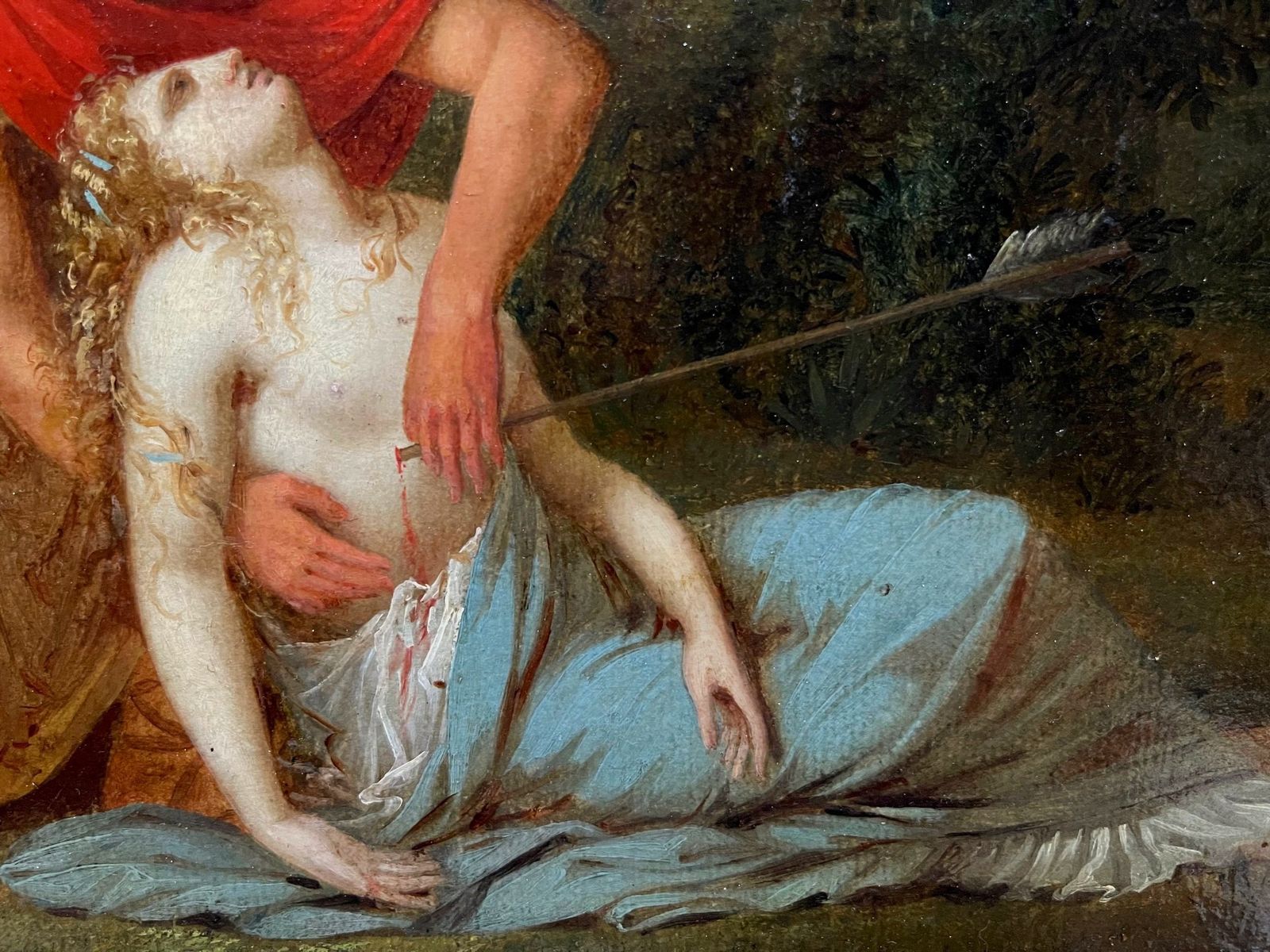 photo furniture 19th Century Oil Painting Attributed To Charles Meynier   Morte De Procris (The Death Of Procris)