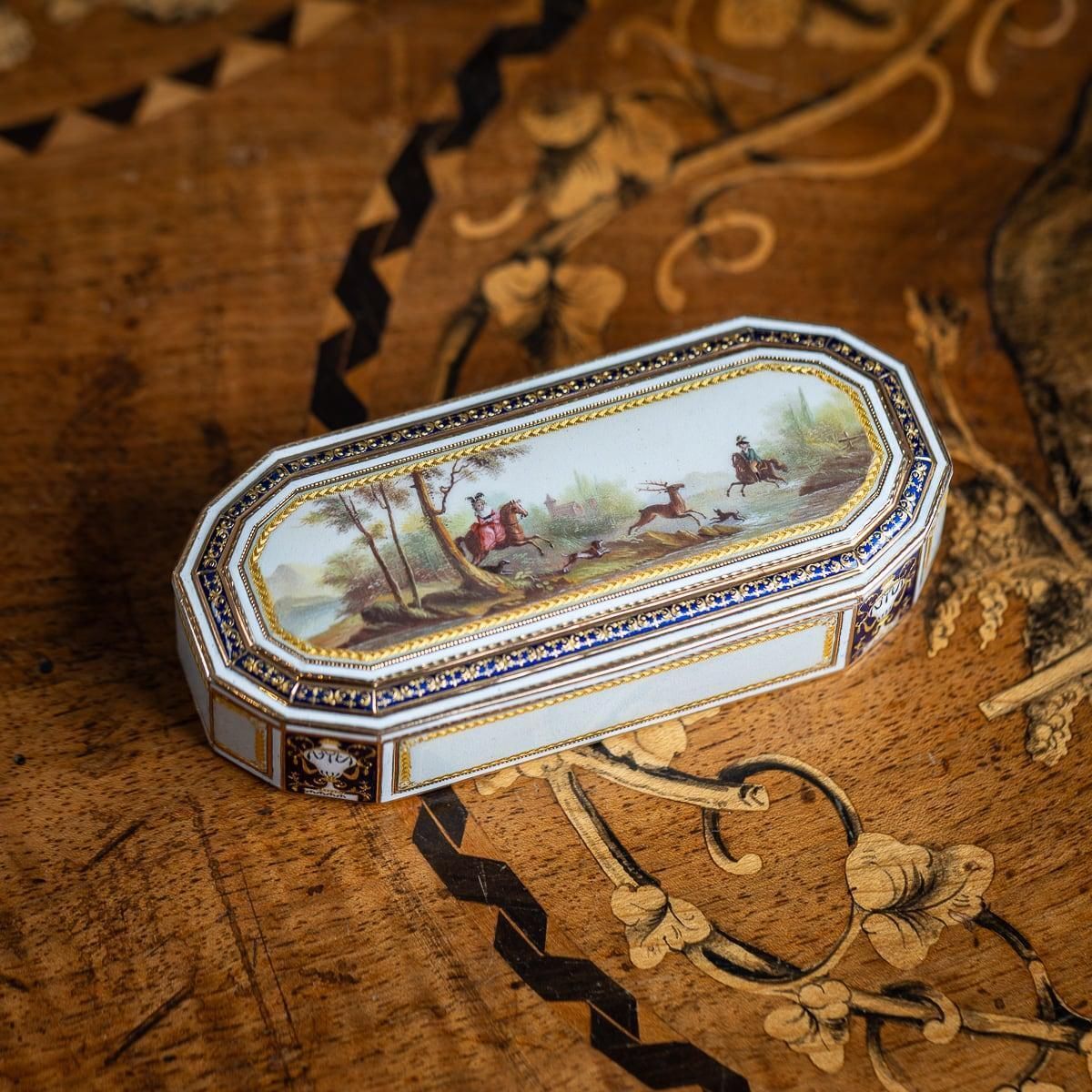 18th Century German 18k Gold & Enamel Snuff Box, Freres Jordan, Hanau C.1790 photo furniture