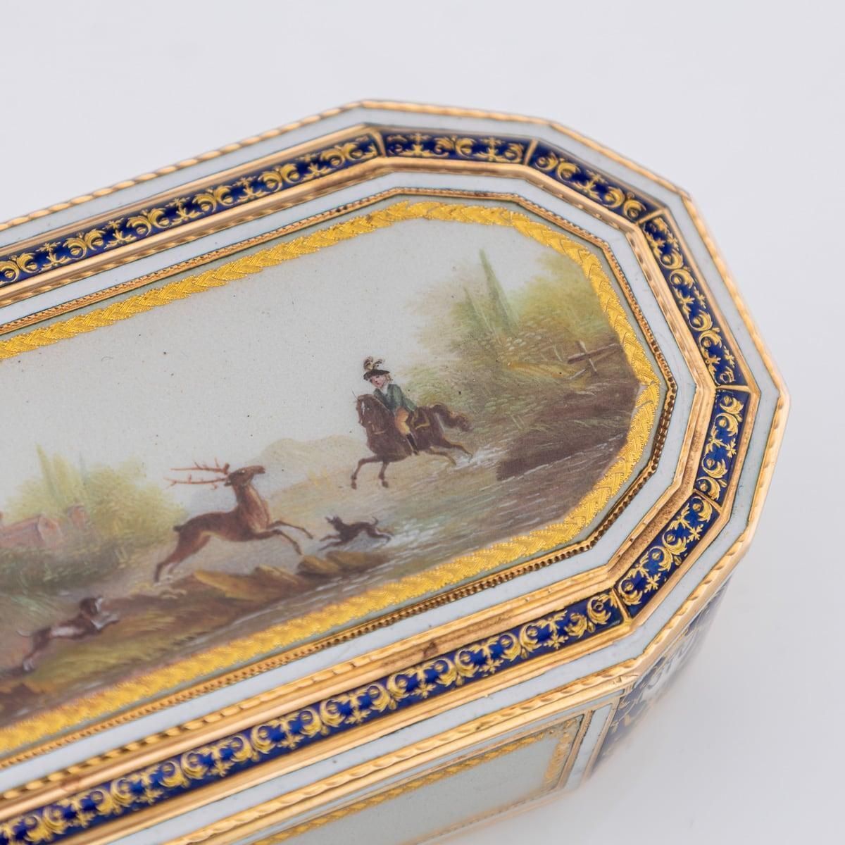 photo vinterior 18th Century German 18k Gold & Enamel Snuff Box, Freres Jordan, Hanau C.1790