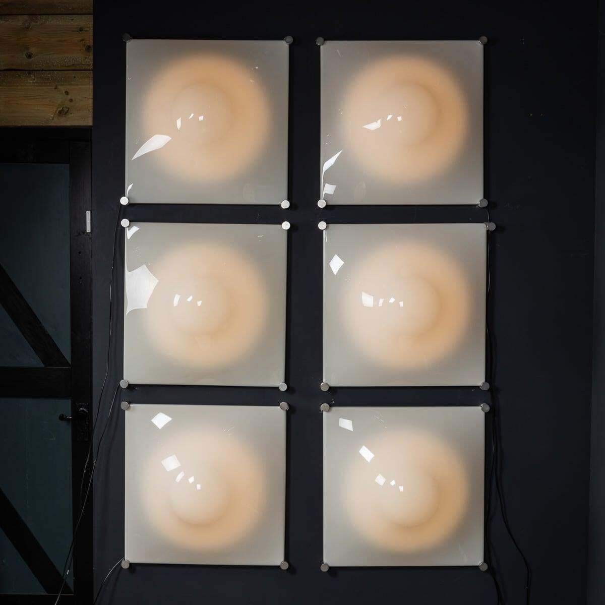 Vintage 20th Century Italian Set Of Six Iguzzini Dada Wall Lights C.1970 photo for sale