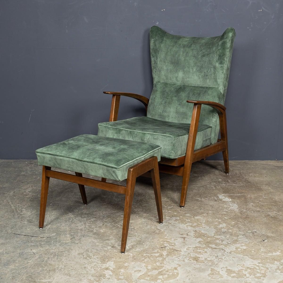 Mid 20th Century Knoll Antimott Recliner & Footstool C.1960 photo furniture