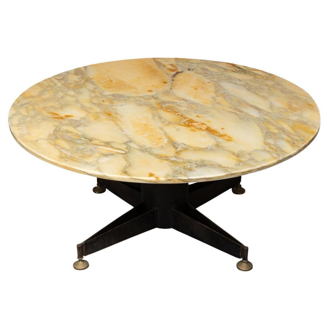 Mid 20th Century Italian Onyx & Brass Coffee Table C.1960