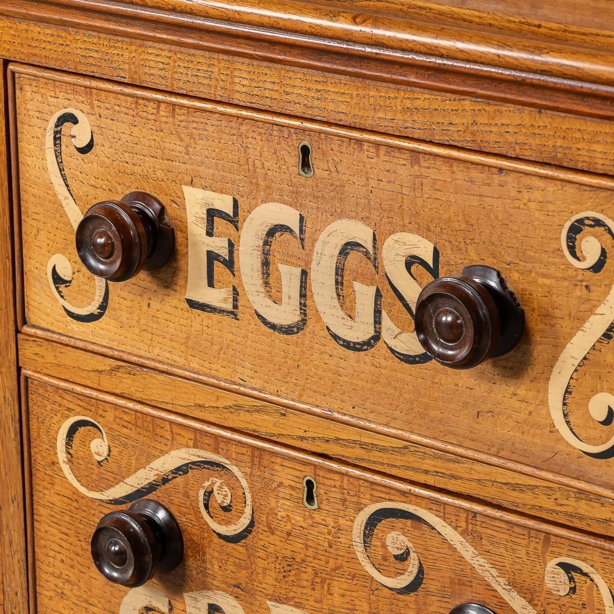 photo buy Antique 19th Century Victorian Solid Oak & Glass Dresser, Later Painted C.1890