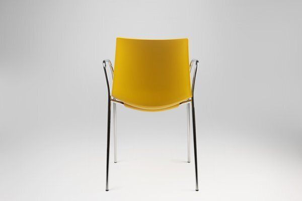 photo furniture Mid Century Yellow Chair With Metal Frame And Plastic Seat, Belgium