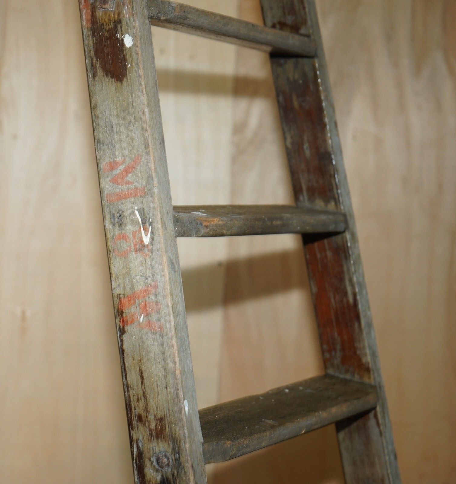 Huge 3+ Meter Tall Doe Ts73 Stamped Fruit Pickers Painters Antique 1880 Ladder photo vinterior