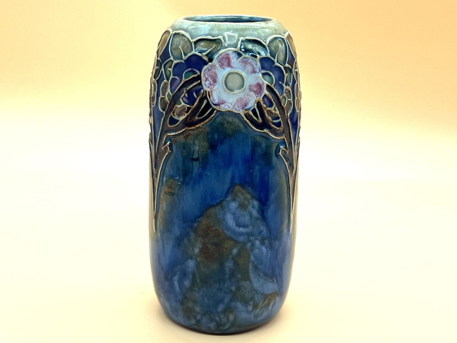 photo furniture Antique Pair Of Lily Partington Royal Doulton Pottery Vases. 8724. C1900.