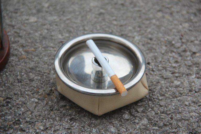 photo for sale Portable Ashtray Faux Leather And Steel Italian Pop Art Design 1970s Round Black
