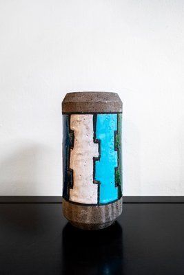 Italian Aqua Ceramic Vases By Aldo Londi For Bitossi, 1960s