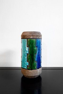 Italian Aqua Ceramic Vases By Aldo Londi For Bitossi, 1960s photo furniture