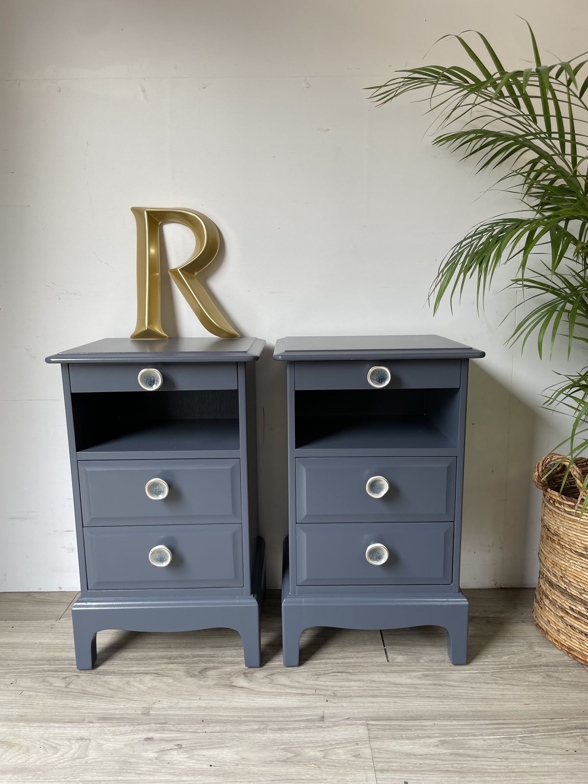 Stag Minstrel Narrow Bedsides Painted Blue photo buy
