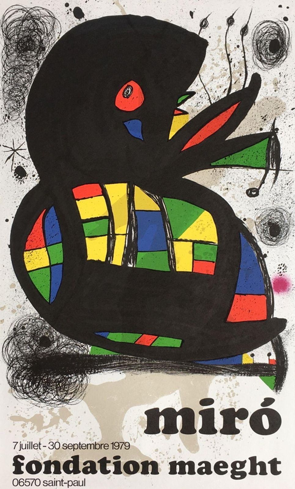 1979 Joan Miro Maeght Fundation Lithograph Poster photo furniture