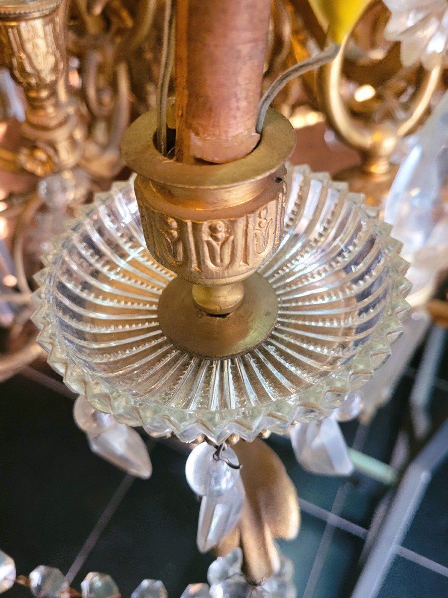 Lighting Large Chandelier In Gilt Bronze And Crystal, Napoleon III, Early 20th Century photo
