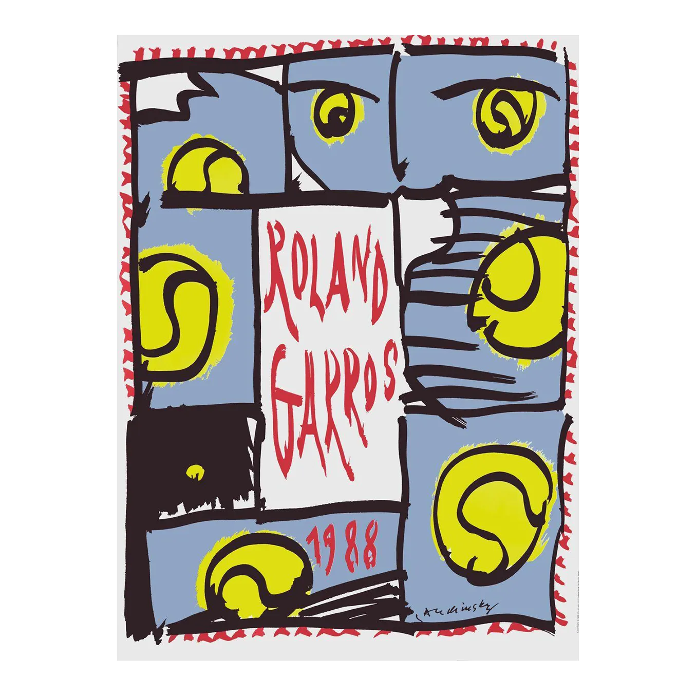 1988 Pierre Alechinsky Roland Garros Poster