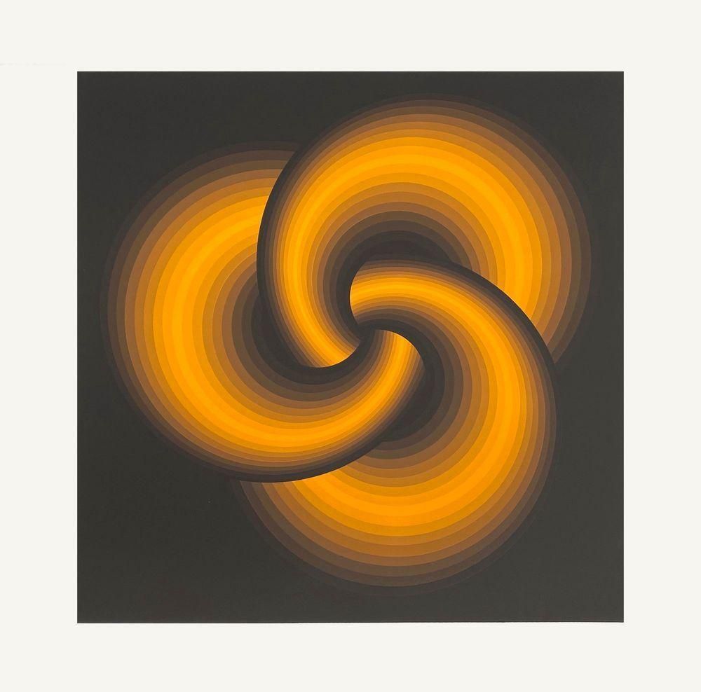 1975 Patrice Allart Interlaces Op Art Screen Print photo furniture