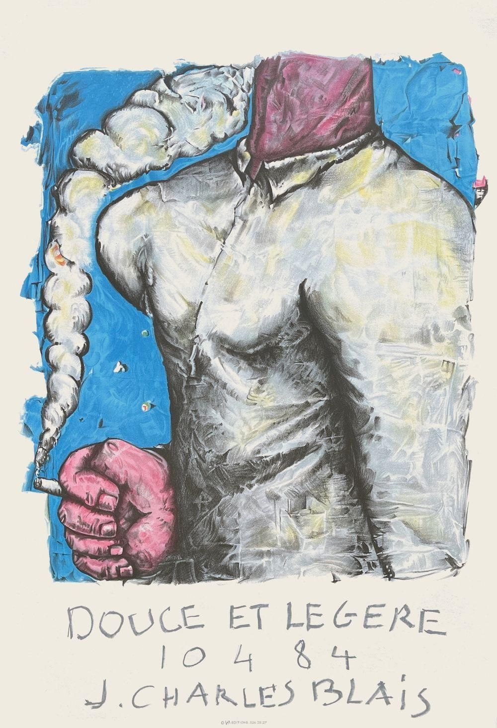 1984 Jean Charles Blais Douce Et Légère Lithograph Poster photo furniture