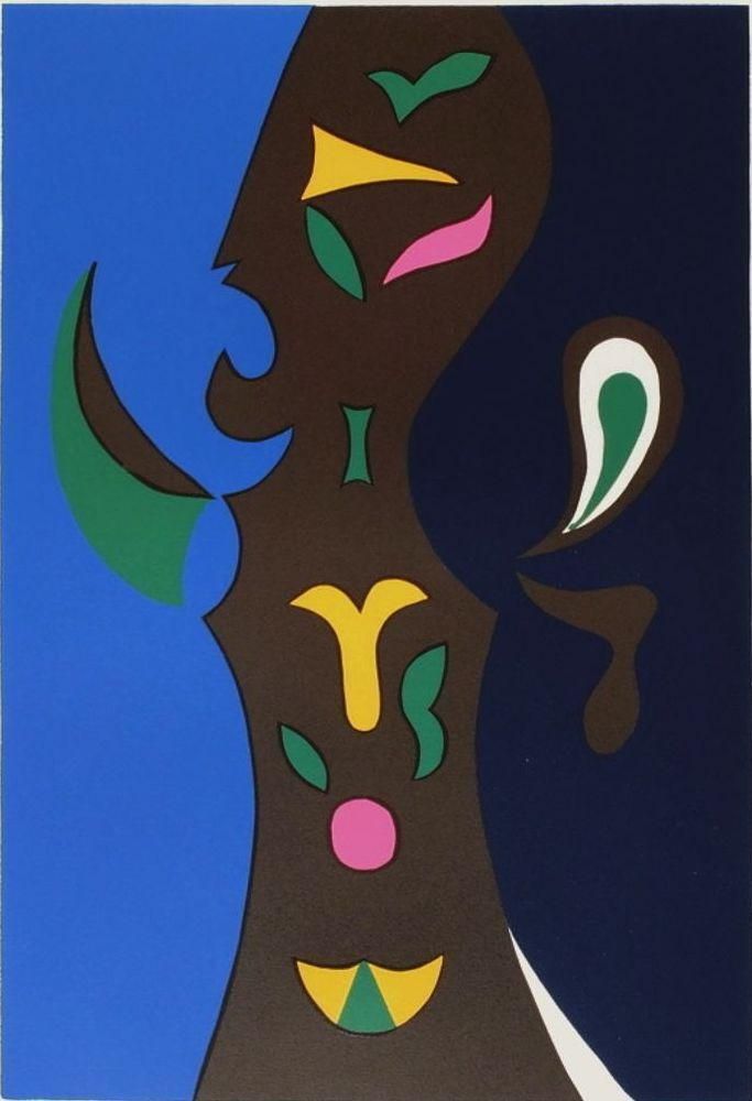 1972 "La Prêtresse" Linocut By Andret Verdet