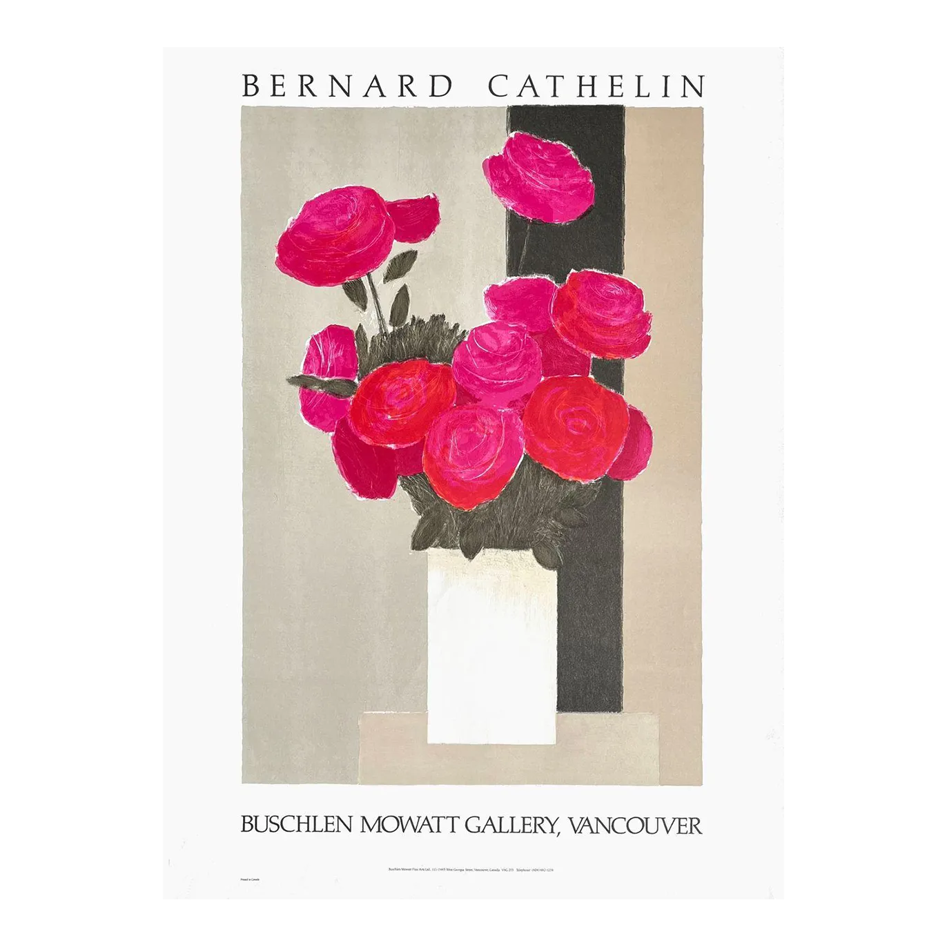 1988 Bernard Cathelin Vancouver Exhibition Lithograph Poster