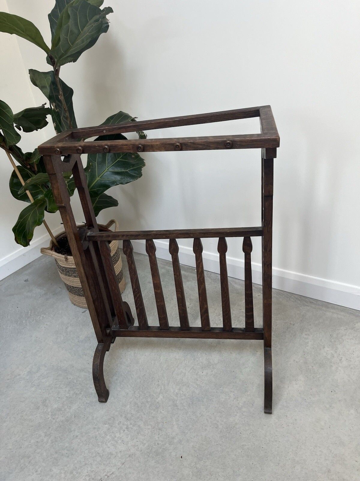 photo for sale Asymmetric Arts & Crafts Oak Towel Rail