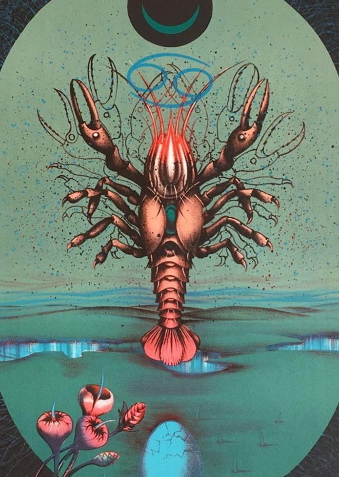 1970s "Zodiac   Cancer Sign" Lithograph By Pierre Jacquot photo furniture