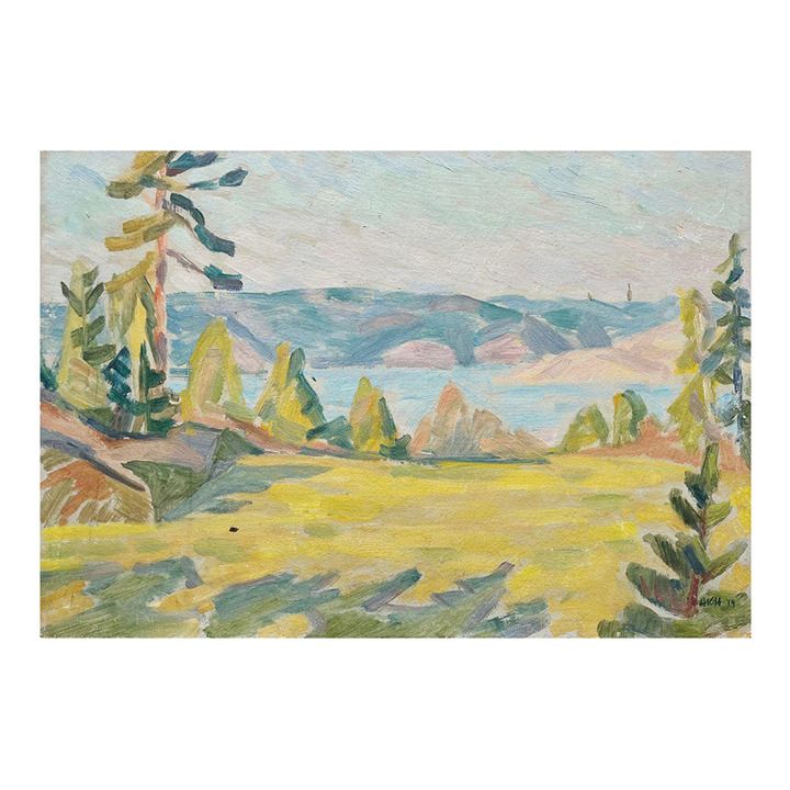 1949 Richard Aich Landscape Oil On Wood