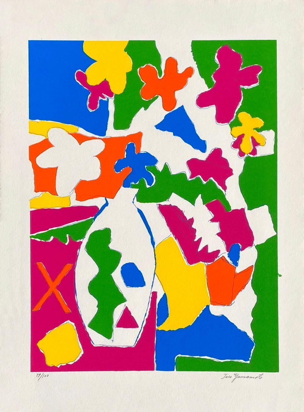 1980s Taro Yamamoto Hommage To Matisse Lithograph photo furniture