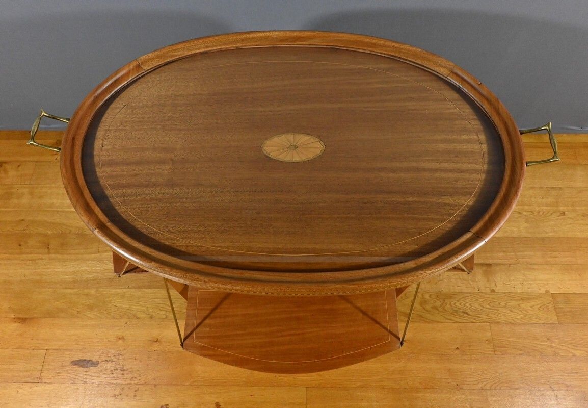 Blond Mahogany Tea Table, Art Deco   1920 photo vinterior