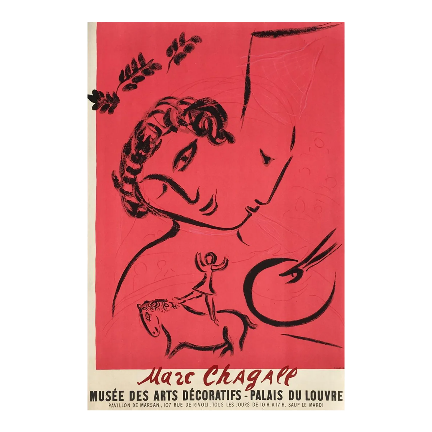 1959 Marc Chagall Musée Des Arts Décoratifs Exhibition Lithograph Poster