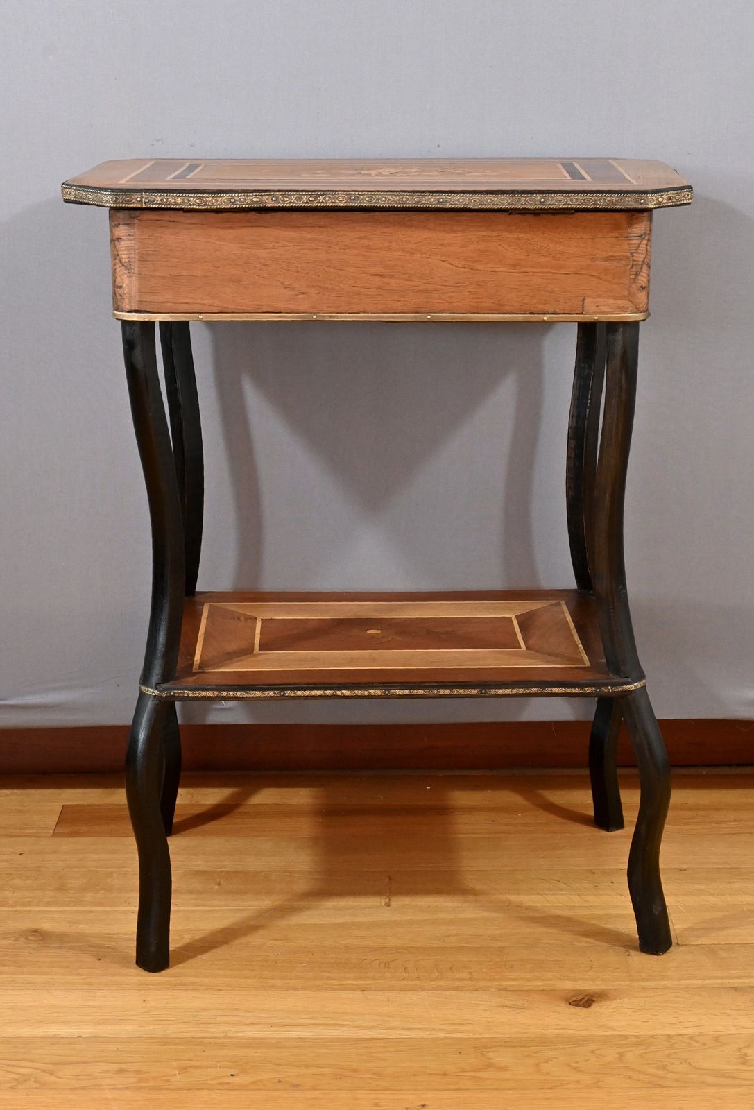 photo vintage Work Table In Marquetry, Napoleon III Style   End Xixth