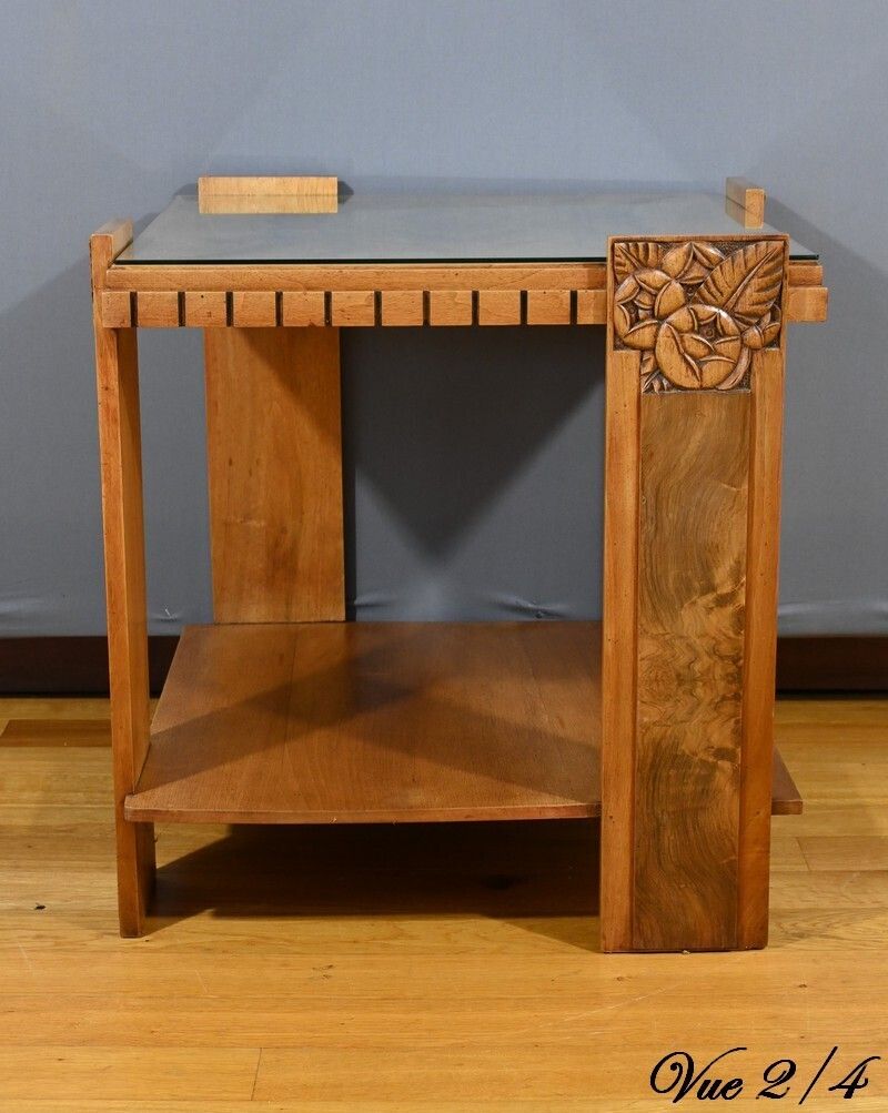 photo vintage Walnut Coffee Table, Art Deco   1930