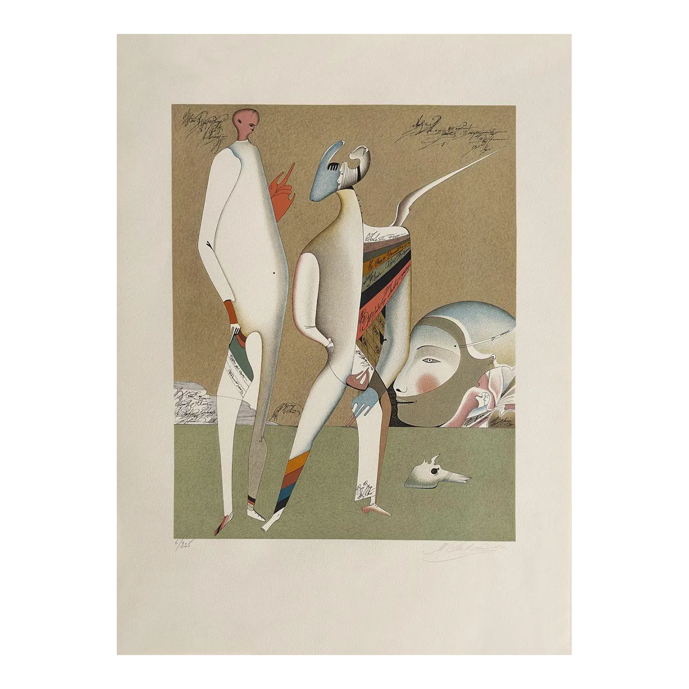 1975 Mihaïl Chemiakin Fantastic Character Lithograph
