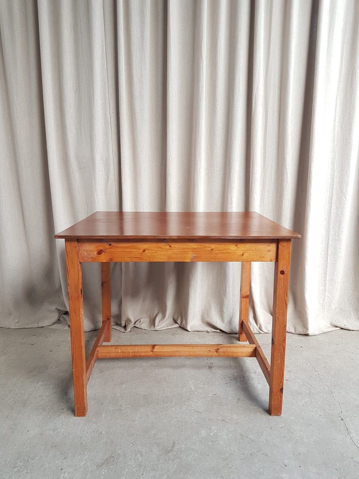 Vtg Late Mid Century Dining Table Desk Bench Rustic Scandi Retro R725 photo Furniture