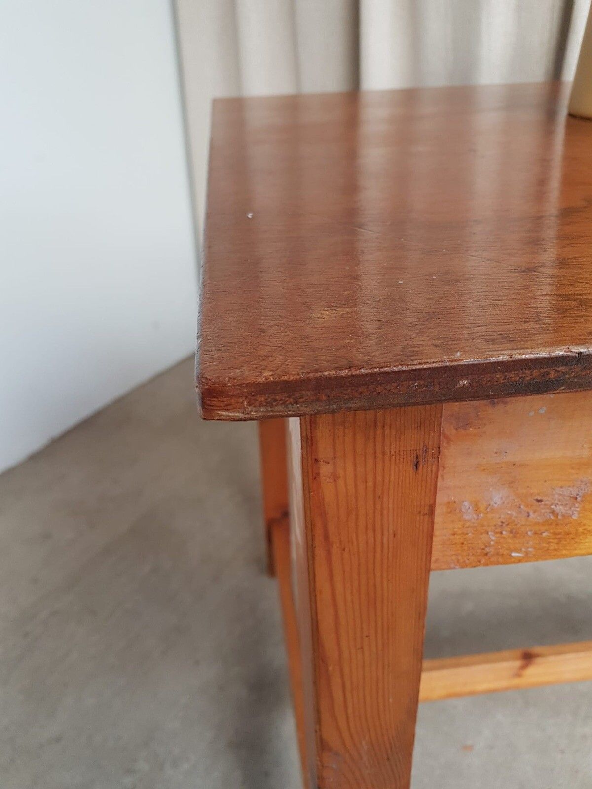 Furniture Vtg Late Mid Century Dining Table Desk Bench Rustic Scandi Retro R725 photo