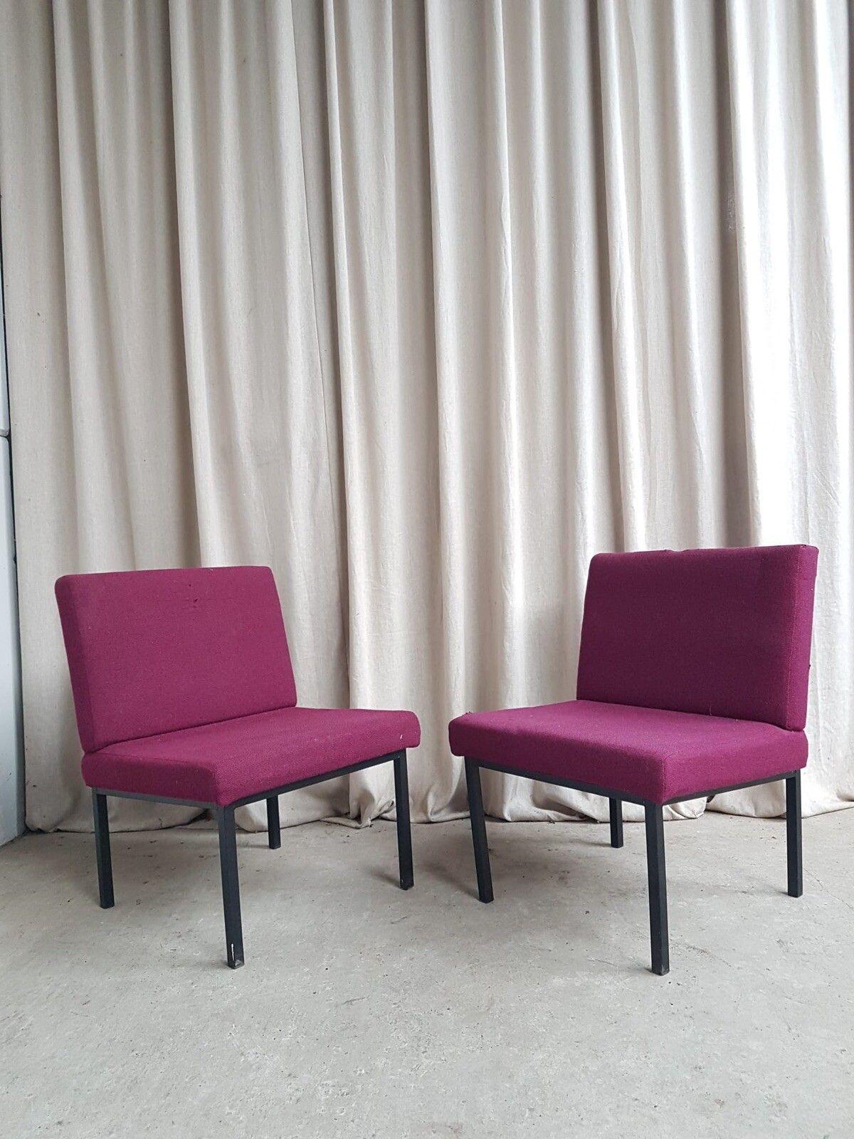 Vtg Late Mid Century Pair Set Of 2 Modernist Studio Chairs Scandi Retro R726 photo 184.0