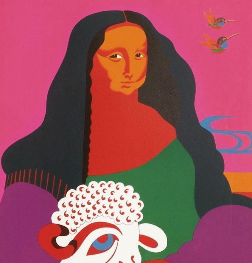 1967 "La Joconde" Lithograph By Nicolas Uriburu photo furniture