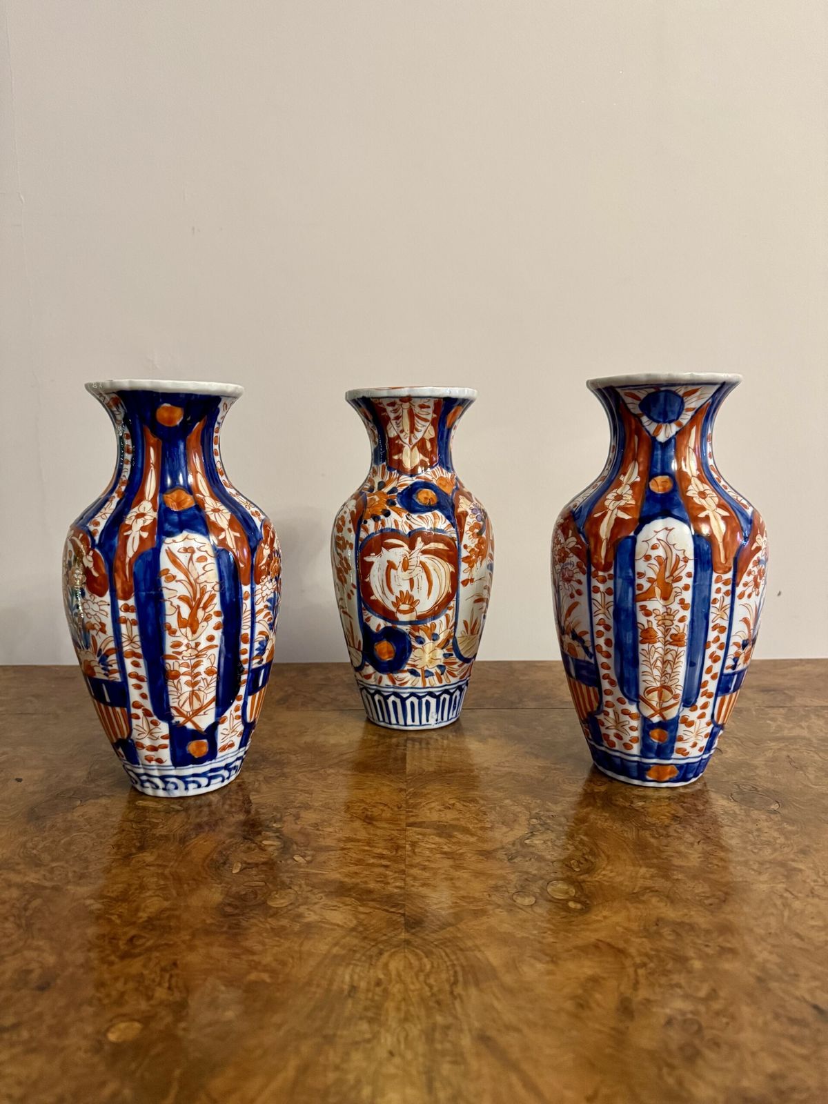 Collection Of Three Antique Japanese Imari Vases photo for sale