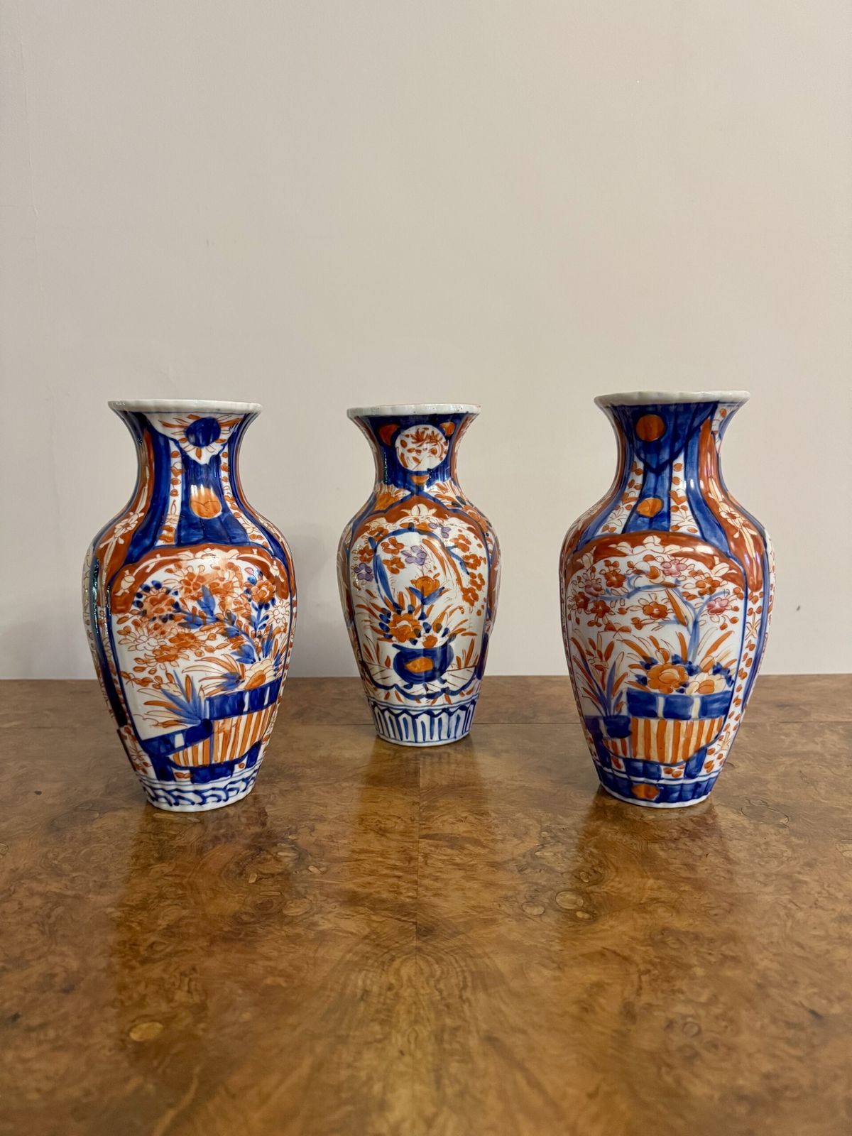 Collection Of Three Antique Japanese Imari Vases photo Home Decor
